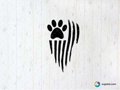 Patriotic Paw Print, Best for pet lovers, best on t-shirt, best to be applied with screen printing