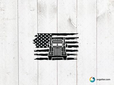Patriotic Truck Design, Best for truck enthusiasts, best on t-shirt, best to be applied with screen printing