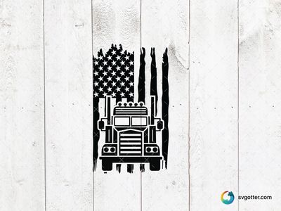 Patriotic Truck Design, Best for truck enthusiasts, best on t-shirt, best to be applied with screen printing