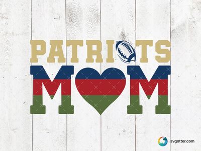Patriots Mom Heart Design, Best for sports fan, best on t-shirt, best to be applied with heat transfer vinyl