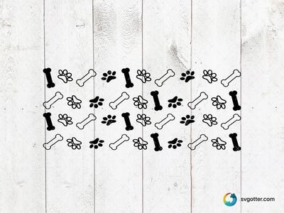 Paw and Bone Pattern, Best for pet lovers, best on glass, best to be applied with decal application