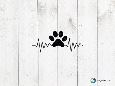 Paw Heartbeat Design, Best for pet lovers, best on t-shirts, best to be applied with heat transfer vinyl