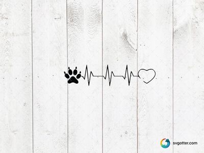 Paw Heartbeat Design, Best for pet lovers, best on t-shirt, best to be applied with heat transfer vinyl