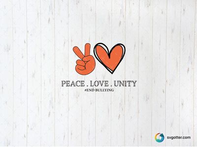 Peace Love Unity Anti-Bullying, Best for activists, best on t-shirt, best to be applied with screen printing