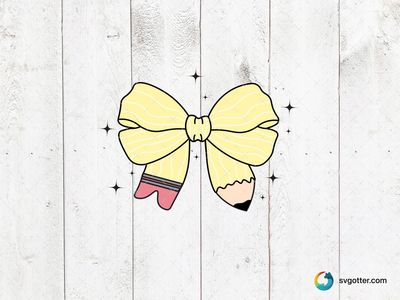 Pencil Bow Design, Best for students, best on t-shirt, best to be applied with heat transfer vinyl
