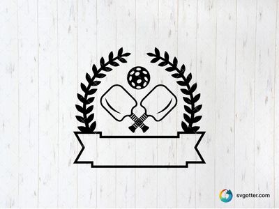 Pickleball Laurel Emblem, Best for sports enthusiasts, best on t-shirt, best to be applied with screen printing