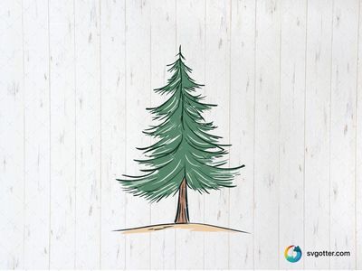 Pine Tree Illustration, Best for nature enthusiasts, best on wall art, best to be applied with print and cut