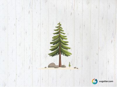 Pine Tree Illustration, Best for nature lovers, best on wall art, best to be applied with print and cut