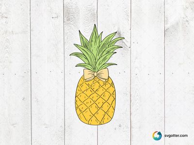 Pineapple with Bow, Best for fruit lovers, best on tote bags, best to be applied with sublimation