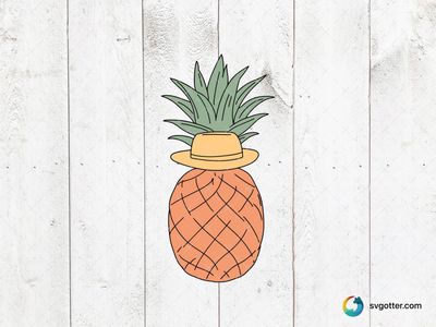 Pineapple with Hat, Best for summer enthusiasts, best on t-shirts, best to be applied with sublimation