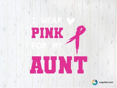 Pink Aunt Awareness Design, Best for aunt, best on t-shirt, best to be applied with heat transfer vinyl