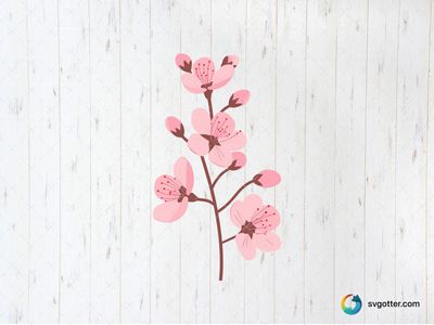 Pink Blossom Branch, Best for gardeners, best on wall art, best to be applied with print and cut