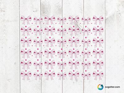 Pink Bow Pattern, Best for gift lovers, best on tumbler, best to be applied with sublimation