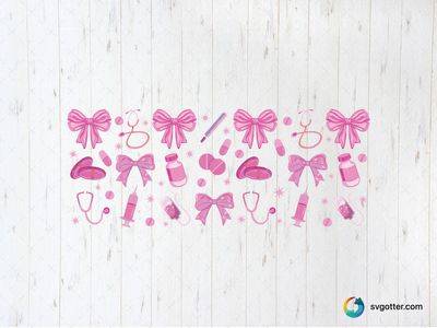 Pink Medical Theme Glass Wrap, Best for healthcare professionals, best on glass, best to be applied with adhesive vinyl