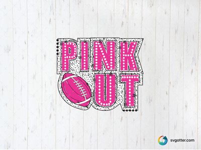Pink Out Football Awareness, Best for sports fan, best on t-shirt, best to be applied with heat transfer vinyl