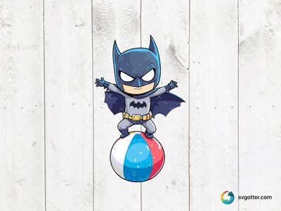 Playful Batman on Beach Ball, Best for children, best on t-shirt, best to be applied with sublimation
