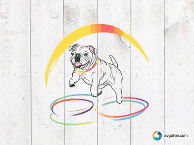 Playful Bulldog Illustration, Best for dog lovers, best on t-shirt, best to be applied with sublimation