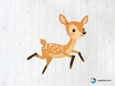 Playful Cartoon Deer, Best for children, best on baby onesies, best to be applied with sublimation