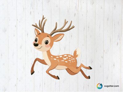 Playful Cartoon Reindeer, Best for children, best on t-shirt, best to be applied with sublimation