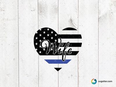 Police Wife Heart Design, Best for wife, best on t-shirt, best to be applied with heat transfer vinyl