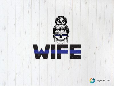 Police Wife Skull Design, Best for wife, best on t-shirt, best to be applied with heat transfer vinyl