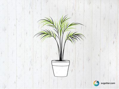 Potted Palm Illustration, Best for gardeners, best on wall art, best to be applied with print and cut