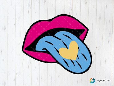 Psychedelic Lips and Heart, Best for artist, best on t-shirt, best to be applied with sublimation