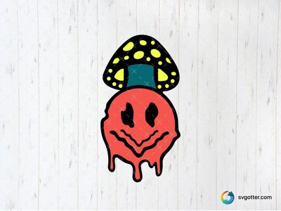 Psychedelic Mushroom Face, Best for artists, best on t-shirt, best to be applied with sublimation