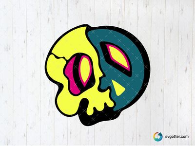 Psychedelic Skull Art, Best for artists, best on wall art, best to be applied with print and cut