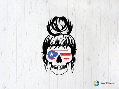 Puerto Rican Patriotic Skull, Best for patriots, best on t-shirt, best to be applied with screen printing