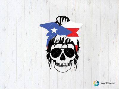 Puerto Rican Patriotic Skull, Best for activists, best on t-shirt, best to be applied with screen printing