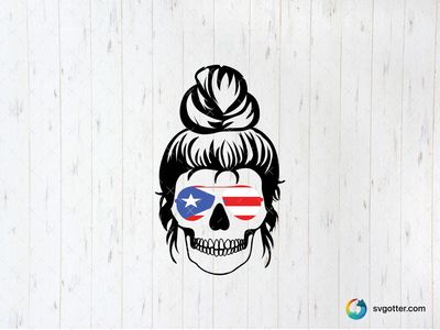 Puerto Rican Patriotic Skull, Best for patriots, best on t-shirt, best to be applied with sublimation