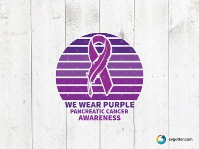 Purple Ribbon Pancreatic Cancer Awareness, Best for activists, best on t-shirt, best to be applied with screen printing