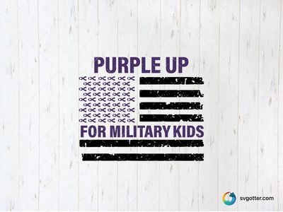 Purple Up for Military Kids, Best for military child, best on t-shirt, best to be applied with heat transfer vinyl