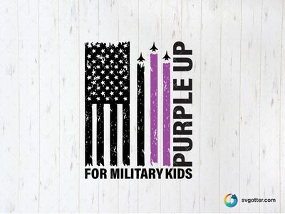 Purple Up for Military Kids, Best for military families, best on t-shirt, best to be applied with screen printing