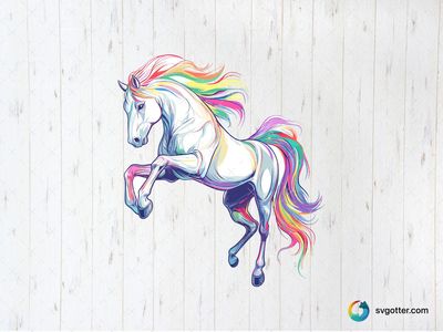 Rainbow Mane Horse, Best for artists, best on wall art, best to be applied with sublimation