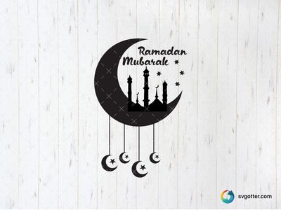 Ramadan Mubarak Crescent Design, Best for Muslims, best on wall art, best to be applied with sublimation