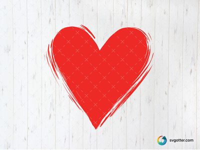 Red Brush Stroke Heart, Best for romantic occasions, best on t-shirts, best to be applied with sublimation