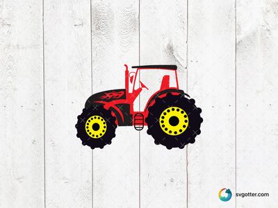 Red Farm Tractor Silhouette, Best for farmer, best on t-shirt, best to be applied with heat transfer vinyl