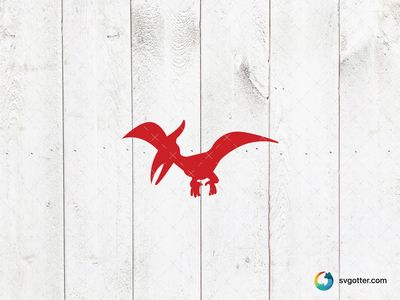 Red Pterosaur Silhouette, Best for baby, best on baby onesies, best to be applied with heat transfer vinyl