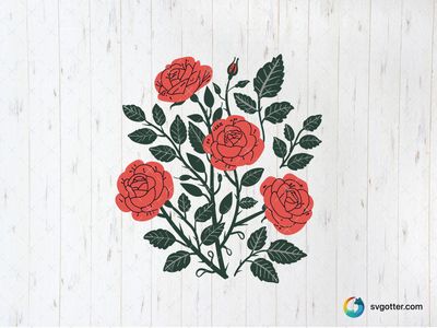 Red Roses Illustration, Best for artist, best on wall art, best to be applied with print and cut