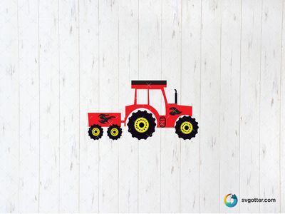 Red Tractor with Trailer, Best for farmer, best on t-shirt, best to be applied with heat transfer vinyl