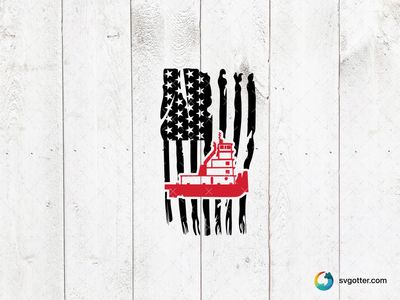 Red Tugboat Silhouette, Best for marine enthusiasts, best on t-shirt, best to be applied with screen printing