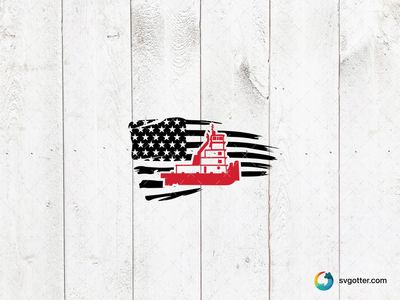 Red Tugboat Silhouette, Best for marine enthusiasts, best on t-shirt, best to be applied with screen printing