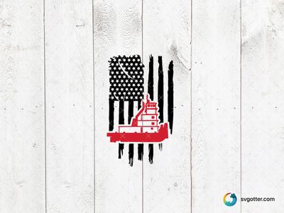 Red Tugboat Silhouette, Best for marine enthusiasts, best on t-shirt, best to be applied with screen printing