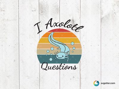 Retro Axolotl Design, Best for animal lovers, best on t-shirt, best to be applied with sublimation