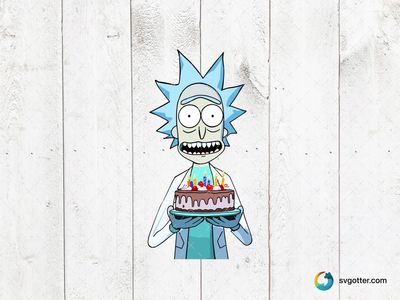 Rick with Birthday Cake, Best for fans, best on t-shirt, best to be applied with sublimation