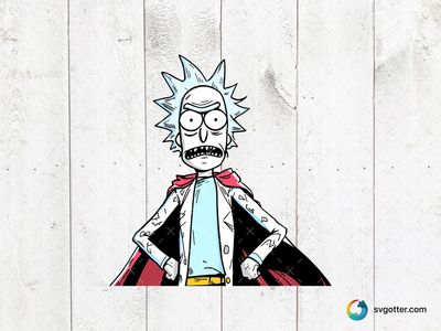Rick with Cape, Best for fans of animated series, best on t-shirt, best to be applied with screen printing