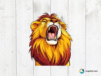 Roaring Lion Illustration, Best for wildlife enthusiasts, best on wall art, best to be applied with print and cut