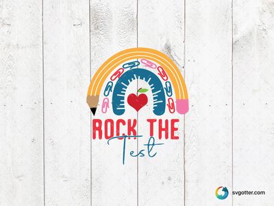 Rock the Test Design, Best for students, best on t-shirt, best to be applied with heat transfer vinyl